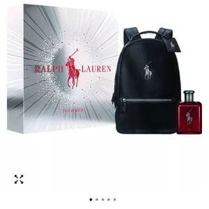 Ralph Lauren Black Backpack with Silver Logo(New) Unopened With Cologne